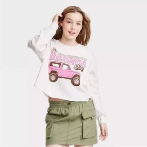 Grayson Threads Ford Bronco Girl Graphic Sweatshirt White Size 1X NWT